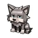cute Minecraft wolf sitting grey tattoo design idea