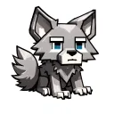 cute Minecraft wolf sitting grey tattoo design idea