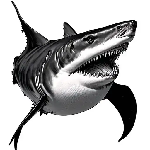 whale shark, manta ray down side of leg sleeve tattoo design idea