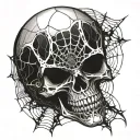 spider web skull tattoo design idea