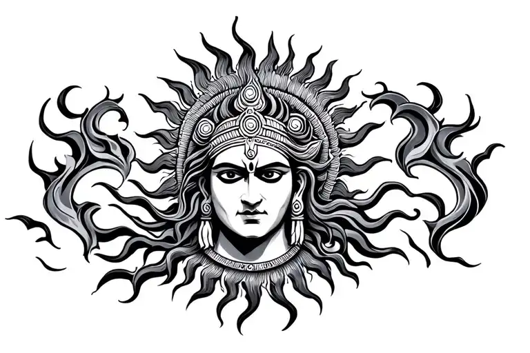 Sun mahabharrar karna tattoo design idea