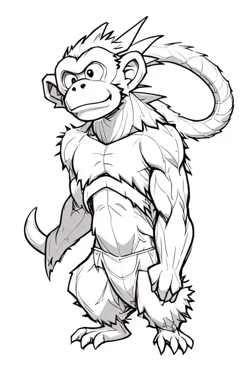 Dragon Ball Monkey on Arm tattoo design idea