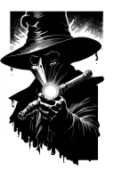 plague doctor with flashlight tattoo design idea