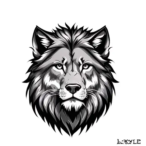 Half Wolf Half Lion tattoo design idea