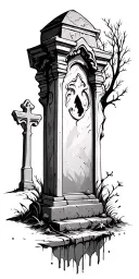 grave yard tattoo design idea