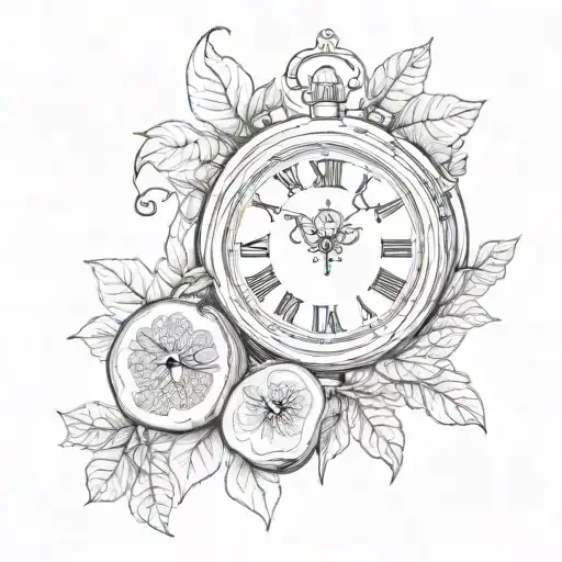 clock with bold 3 and 5 large figs tattoo design idea