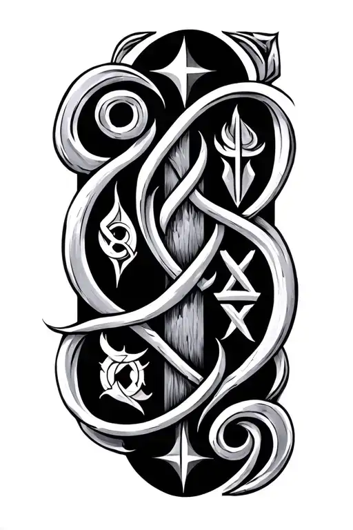 anglo saxon runes tattoo design idea