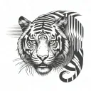 IT-themed tiger with binary code stripes tattoo design idea