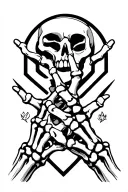 skeleton hands making a SD logo tattoo design idea