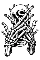 skeleton hands making a SD logo tattoo design idea