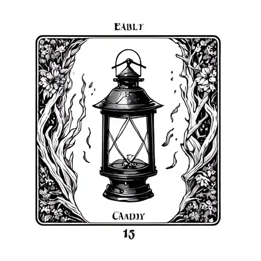 Hermit Tarot Card Lantern tattoo design idea