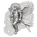 saint Michael celtic sleave tattoo tattoo design idea