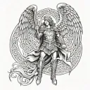 saint Michael celtic sleave tattoo tattoo design idea