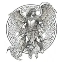 saint Michael celtic sleave tattoo tattoo design idea