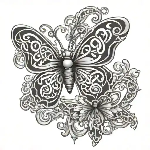 butterfly celtic five tattoo design idea