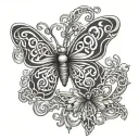butterfly celtic five tattoo design idea