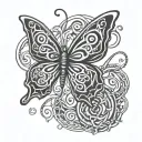 butterfly celtic five tattoo design idea