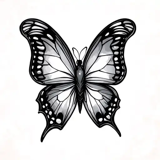 small animated butterfly on the arm tattoo design idea