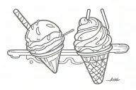 and ice cream tattoo design idea
