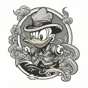 Japanese style of Donald duck tattoo design idea