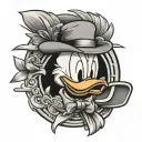 Japanese style of Donald duck tattoo design idea