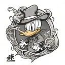 Japanese style of Donald duck tattoo design idea