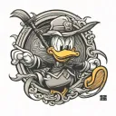 Japanese style of Donald duck tattoo design idea