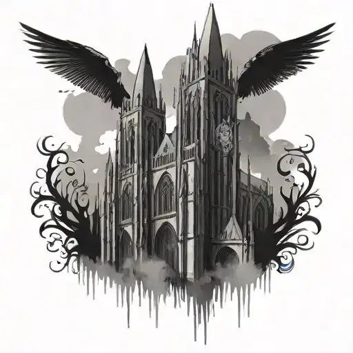 Gothic cathedral tattoo design idea