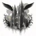Gothic cathedral tattoo design idea