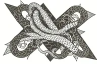 snake that eats itself and the sign of death from the anime berserk tattoo design idea