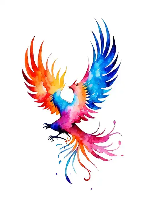 phoenix bird rising tattoo design idea