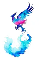 phoenix bird rising tattoo design idea