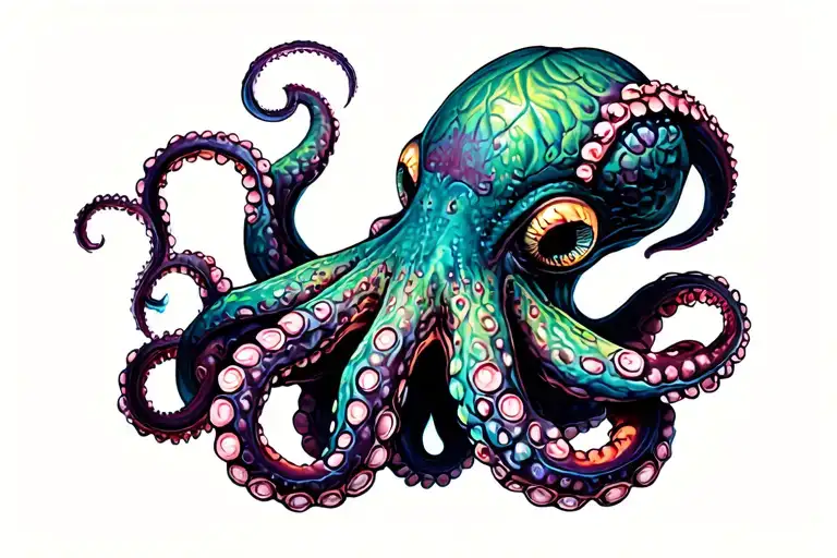 gothic octopus wrapped tattoo design idea