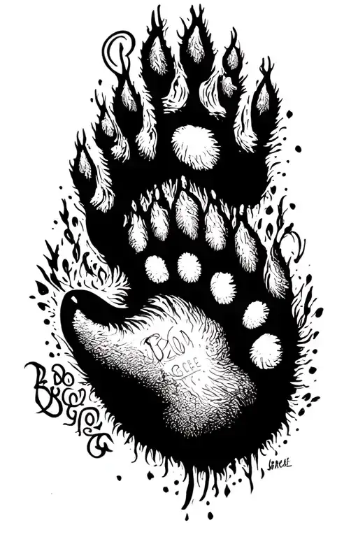 "(BOO~GEE)" GUENIA PIG PAW PRINTS tattoo design idea