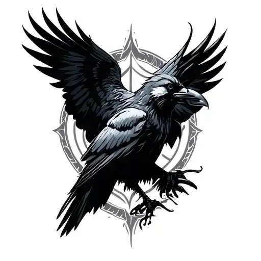 The Outcast Raven tattoo design idea
