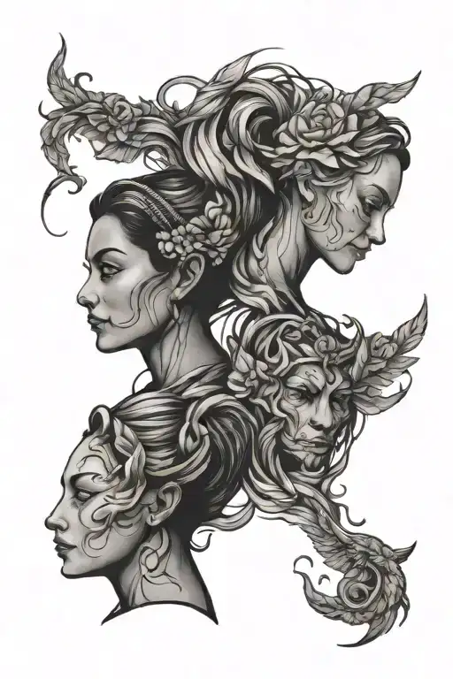 mother and 2 sons matching minimalist tattoo design tattoo design idea