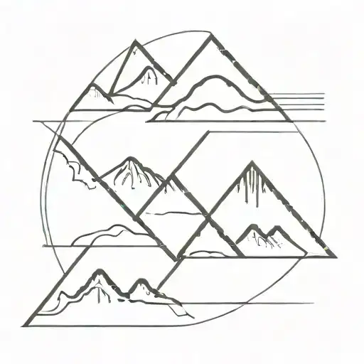 a single gradient wave triangle very simple line drawing tattoo design idea