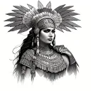 Aztec warrior princess  tattoo design idea