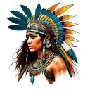 Aztec warrior princess  tattoo design idea