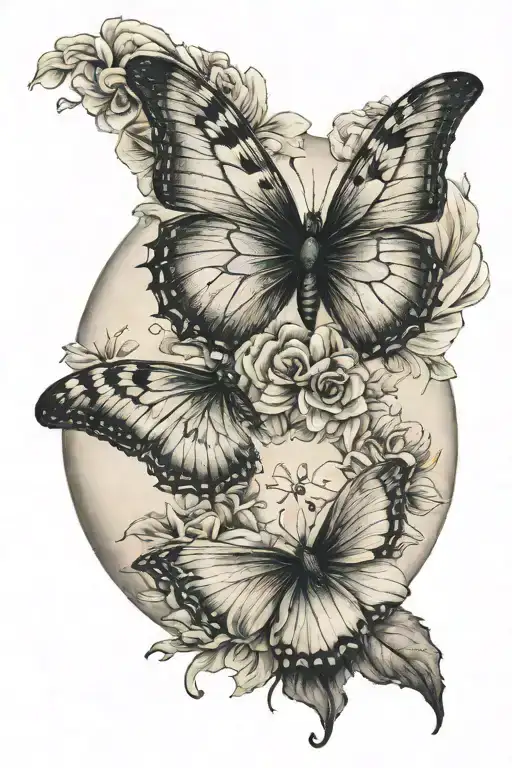 memorial for mom tribute butterfly and moon tattoo design idea