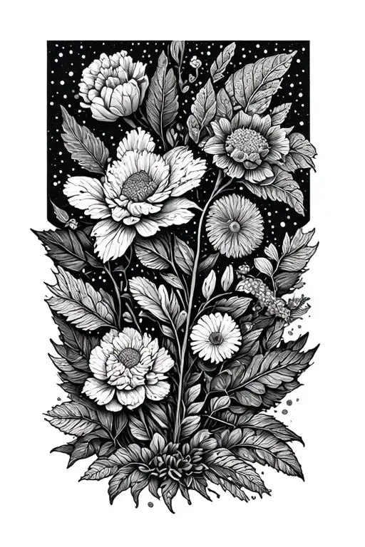 natural things inside tattoo design idea