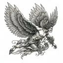 Icarus falling tattoo design idea