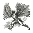 Icarus falling tattoo design idea