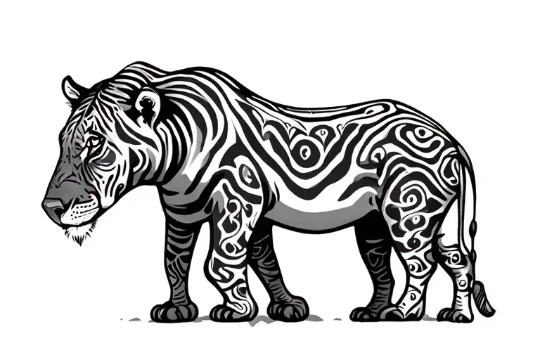 African Safari Animals tattoo design idea