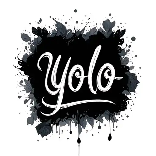 yolo writing tattoo design idea