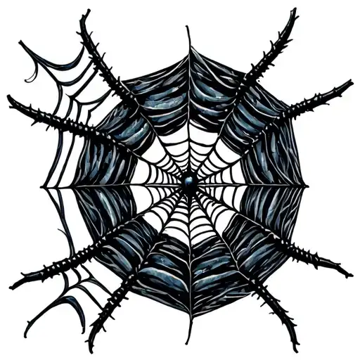 spider webs entwined tattoo design idea