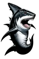 hammer head shark tattoo design idea