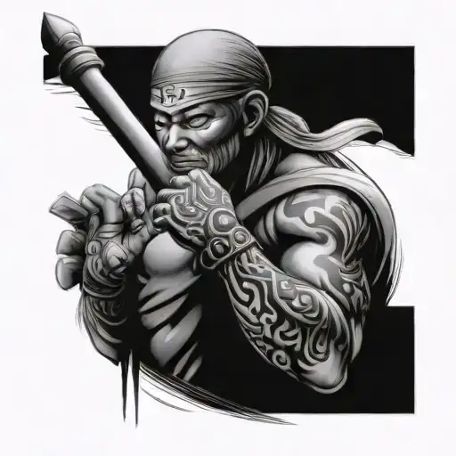 A sai with MCID as the handle tattoo design idea