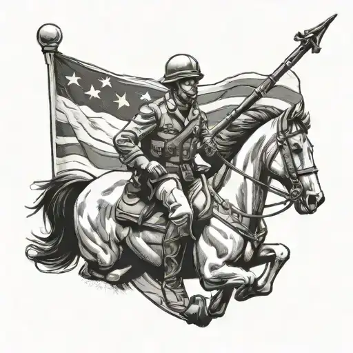 army medic in cavalry tattoo design idea