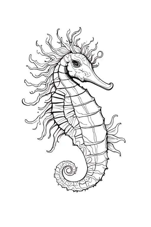 seahorse mermaid tattoo design idea